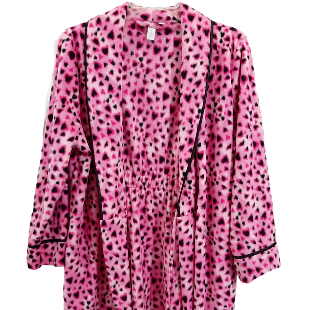 Charter Club Intimates Pink Black Belt Pocket Robe
